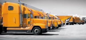Fleet of Allied Van Lines Trucks